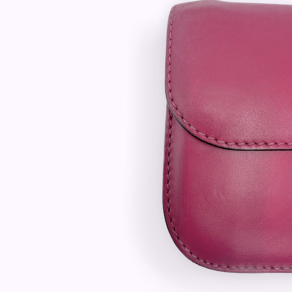 Auth Valentino Garavani Fuchsia Rockstud Small Flap Glam Lock Shoulder Bag - Picture 9 of 16